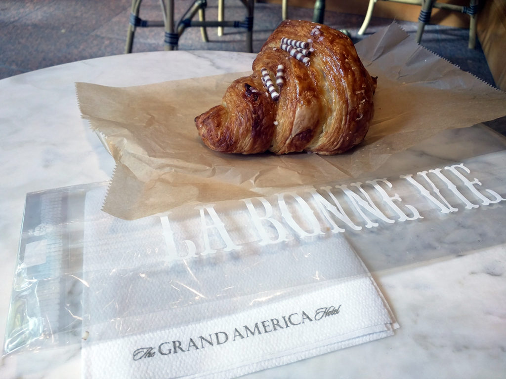 Nutella-Filled Croissant from La Bonne Vie Bakery inside the Grand America Hotel in Salt Lake City, UT