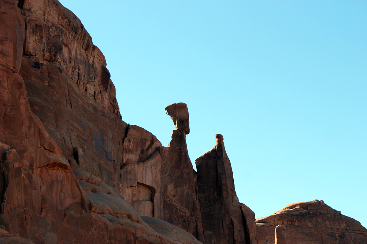 Rock Balancing at Arches National Park in Moab, Utah