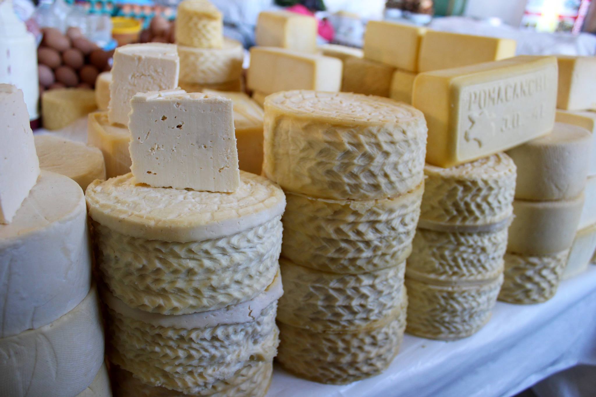 Local Cheeses at Cusco Market in Peru