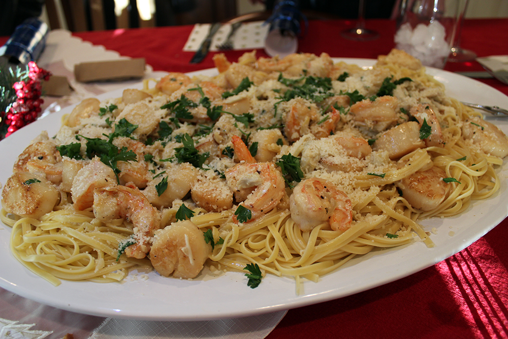 Fresh Seafood Pasta for Christmas Dinner