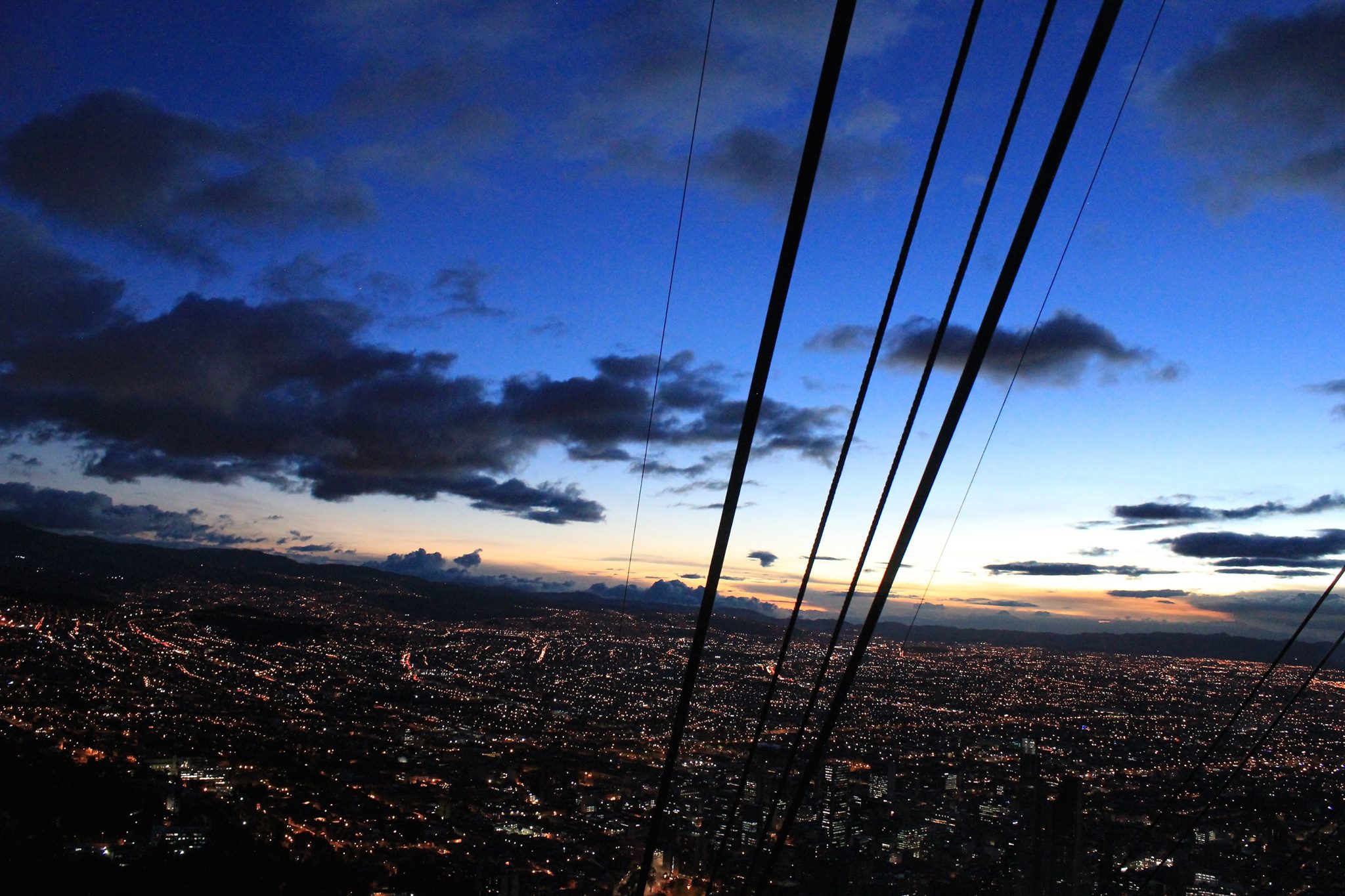 Cerro de Monserrate View of Bogotá Skyline at Dusk