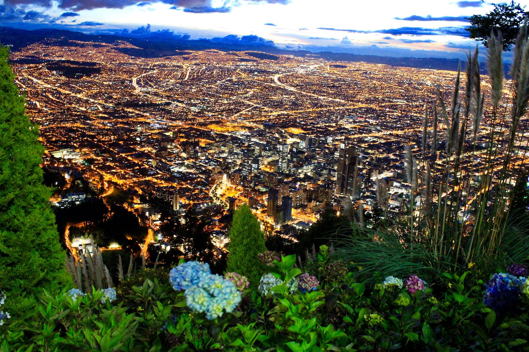 Bogotá Skyline View from Cerro Monserrate at Night