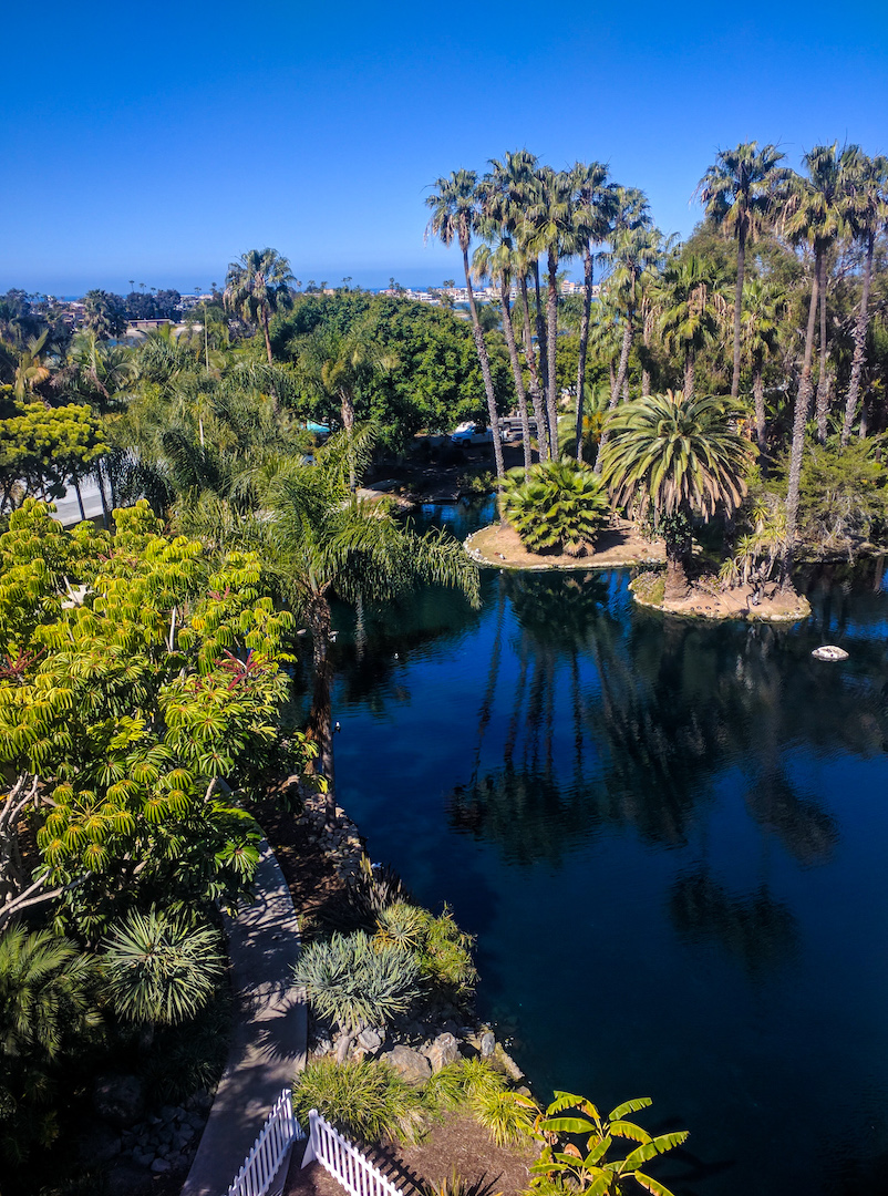 Tower View of Lake at Paradise Point Resort in San Diego, CA