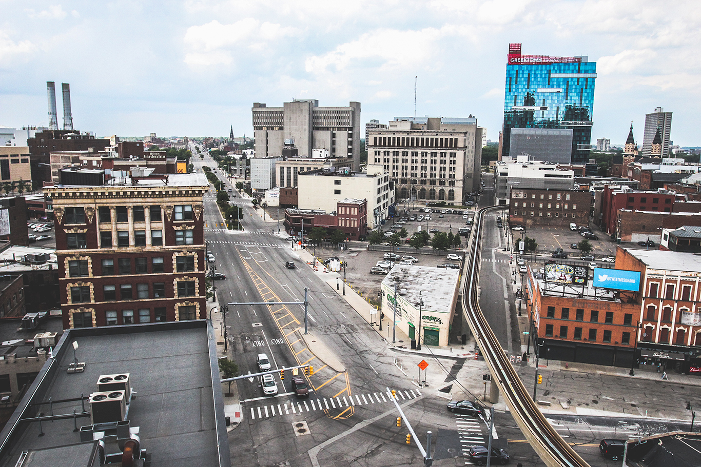 Detroit City Skyline from Z Parking Garage