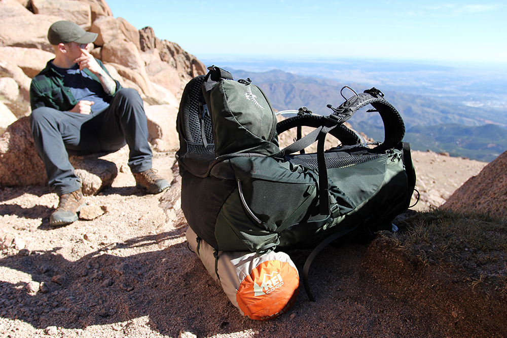 Rest Break on Pikes Peak with REI Coop Bag