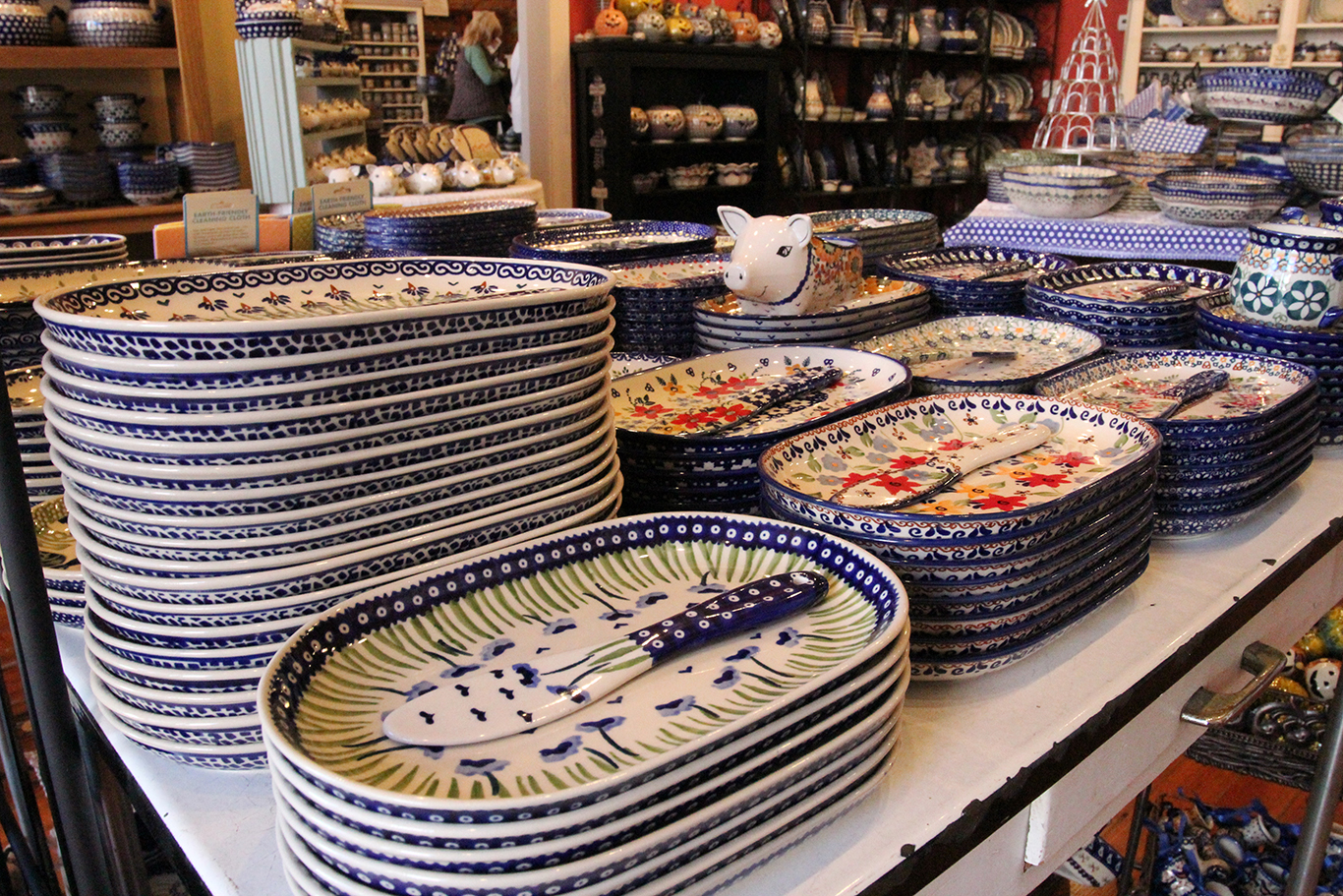 Polish Pottery Platters at Renditions in Weston, MO