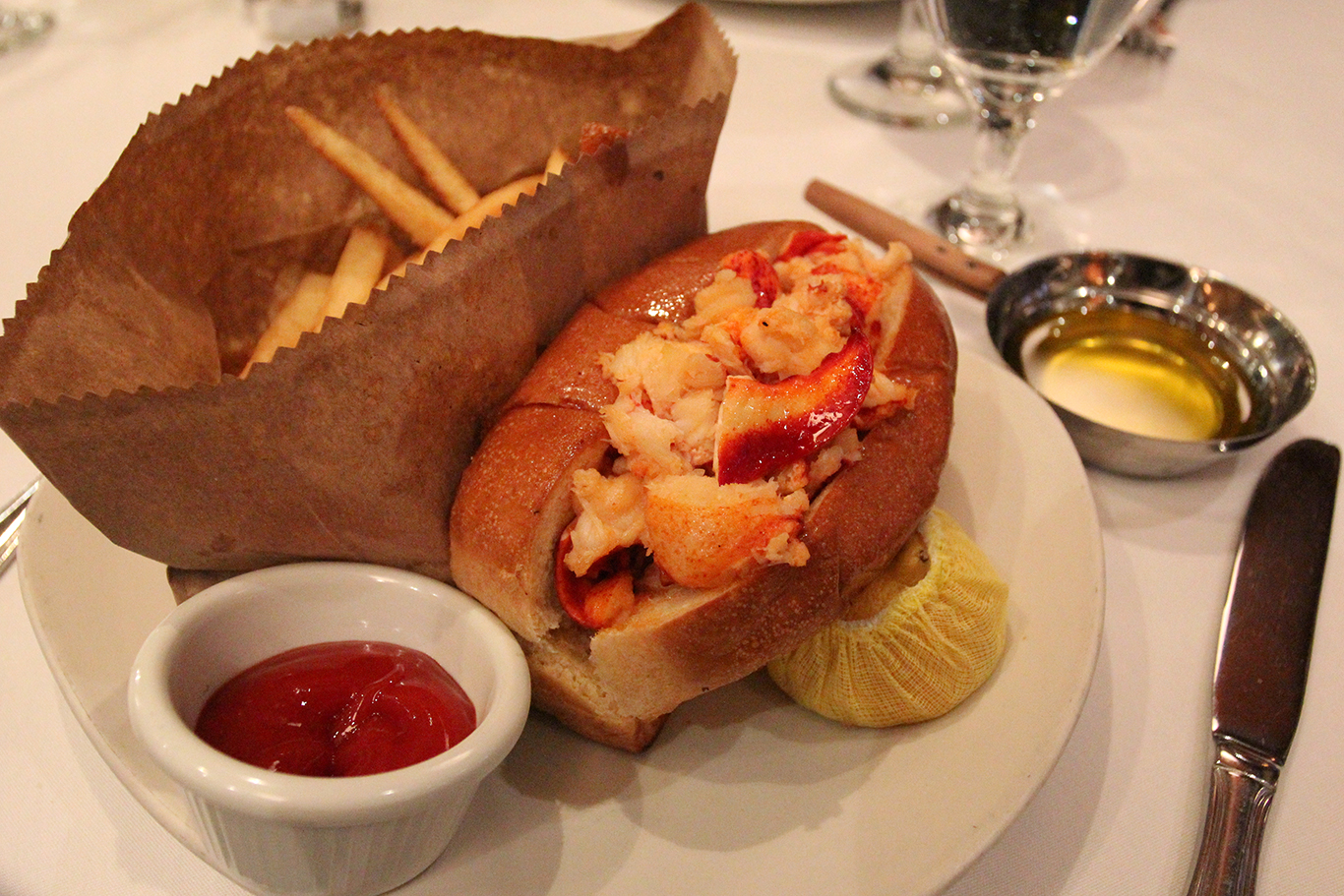 Lobster Roll at Atlantic Fish in Boston, MA