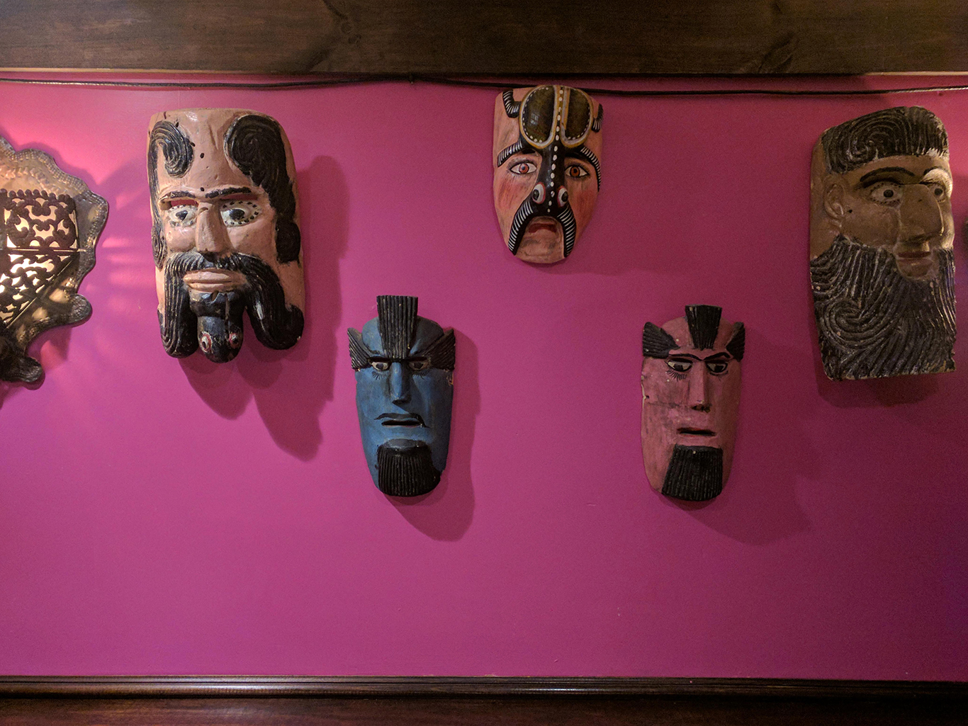 Masks on the Wall at Casa Romero Mexican Restaurant in Boston