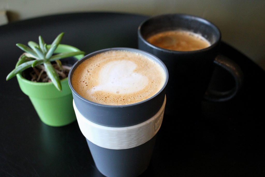 Coconut Milk Latte & Americano at One Six Green in Portland, Maine