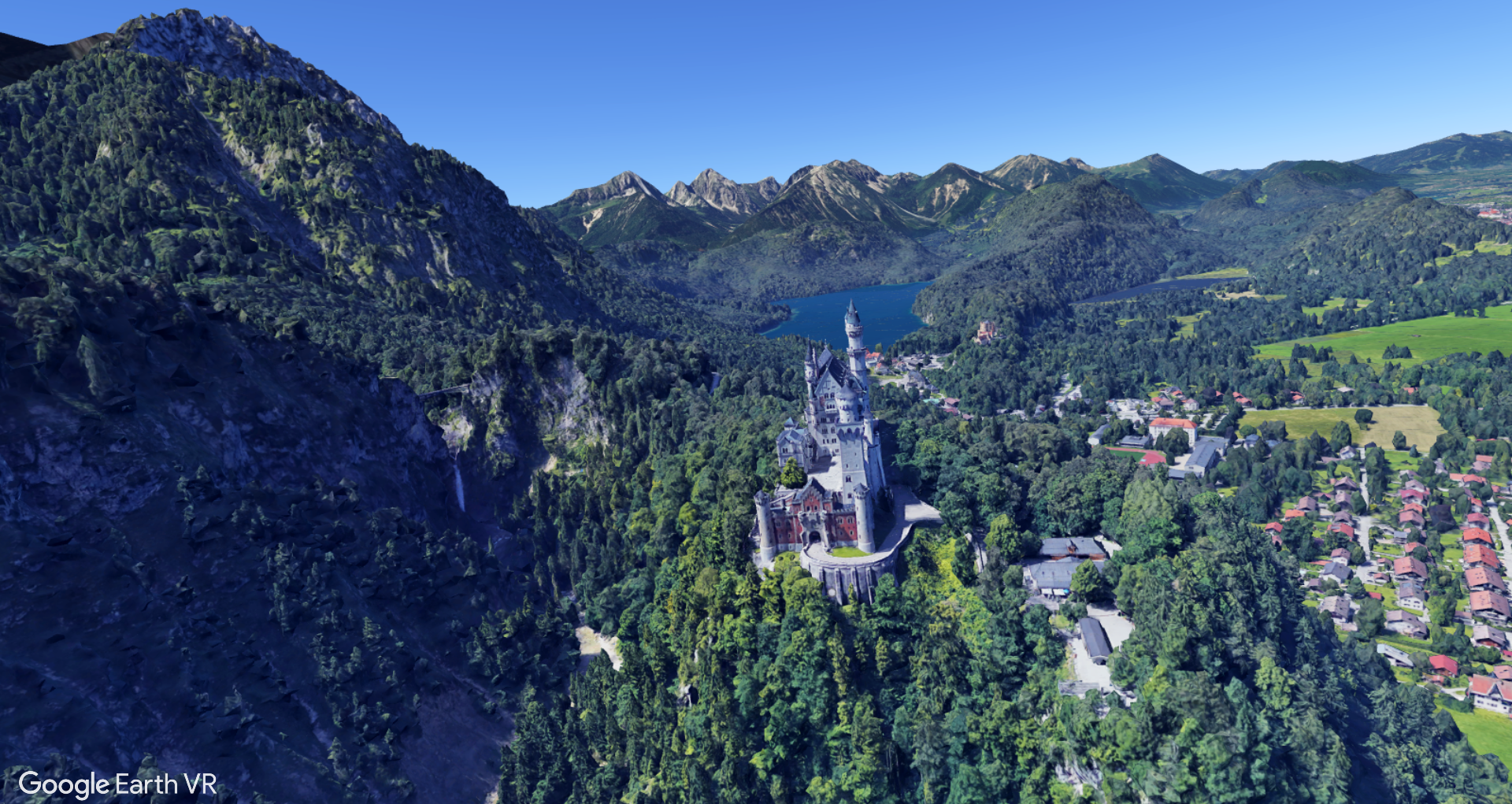 Neuschwanstein Castle in Southern Germany by Google Earth VR