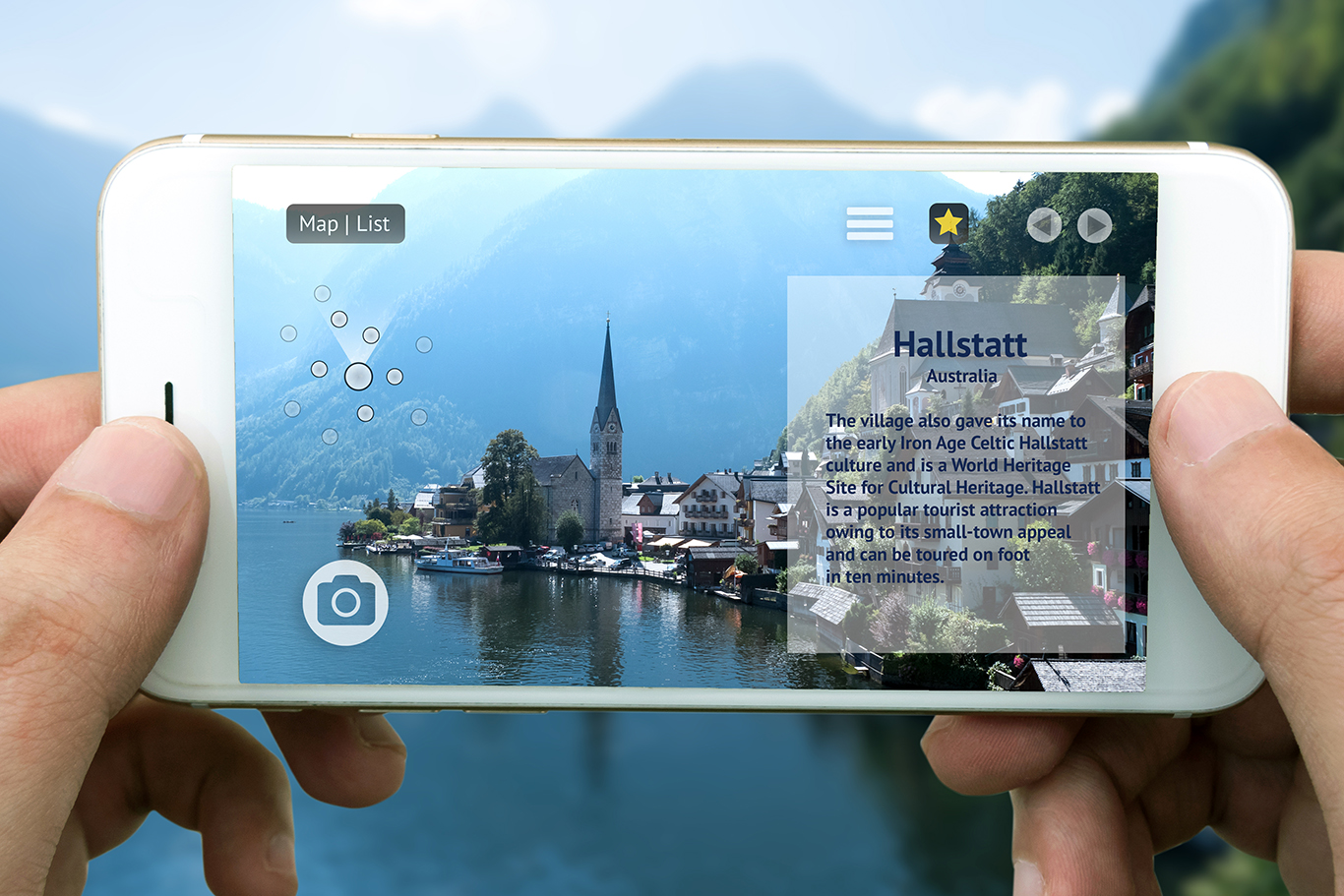 Mobile Augmented Reality Over Halstatt, Austria