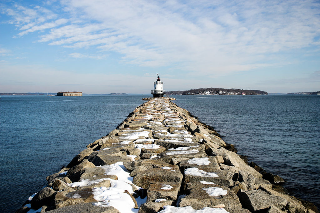 Spring Point Ledge Lighthouse & Stone Breakwater in Portland, Maine