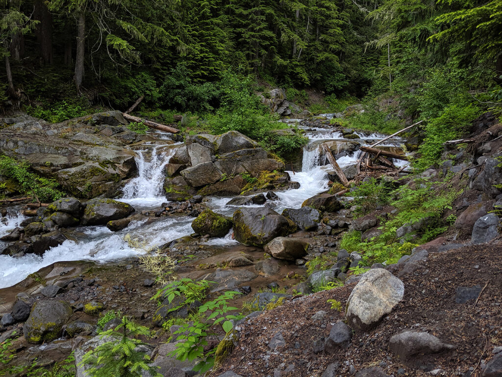 Glacial Creek Flowing on Mount Rainier