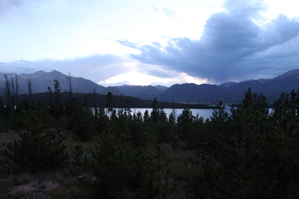 Dusk at Prospector Campground Over Dillon Reservoir in Colorado