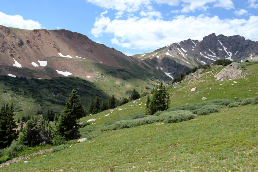 Mountain Shadows on Ridges at Herman Gulch Lake Trail