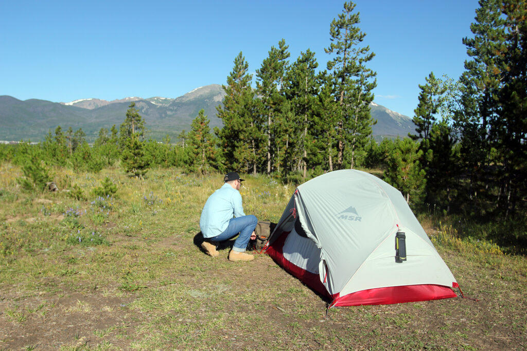 Setting Up Camp at Prospector Campground in Colorado