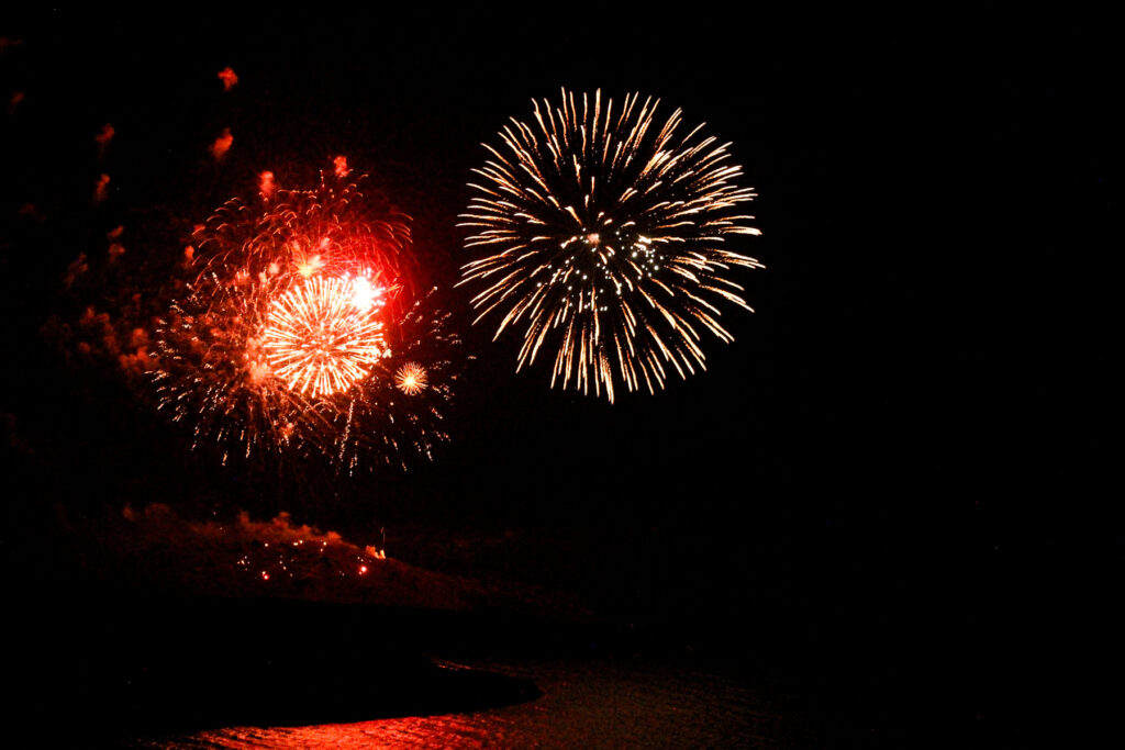 Volcano Fireworks at Ifestia Festival 2019 in Santorini, Greece