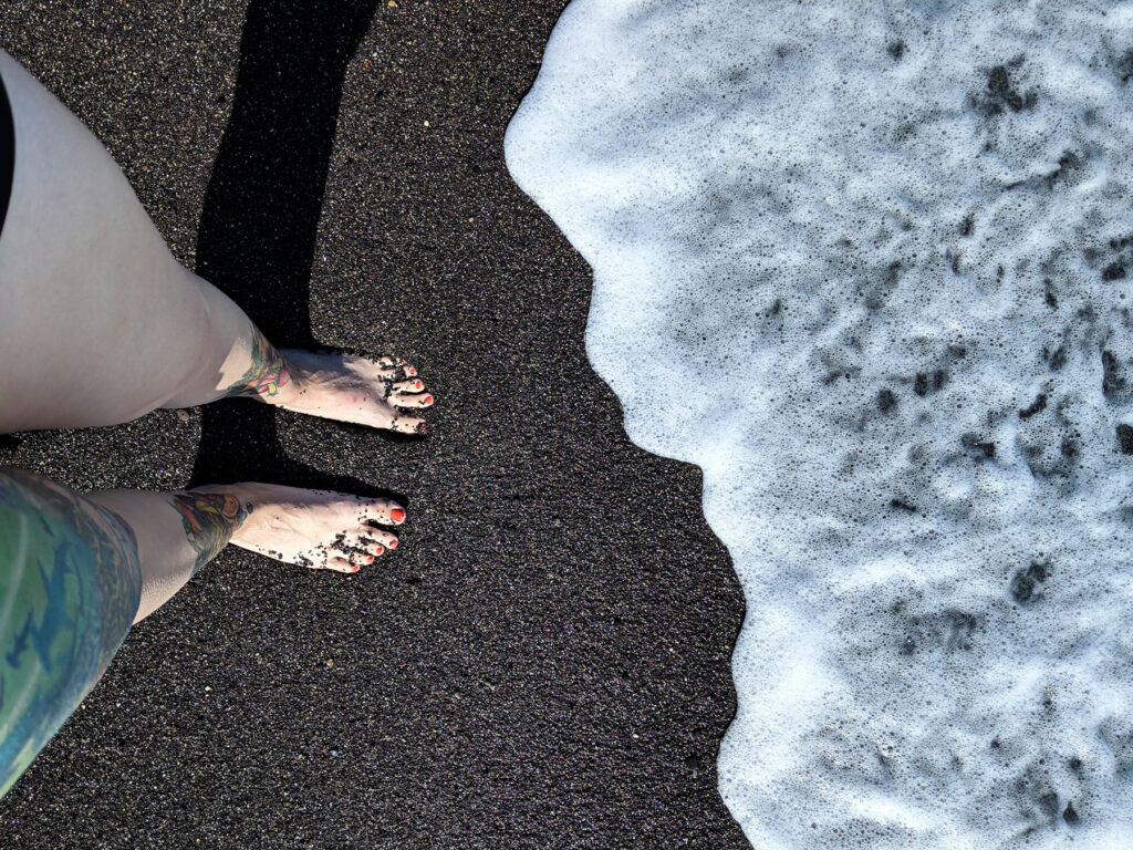 Volcanic Sand & Aegean Sea on Santorini