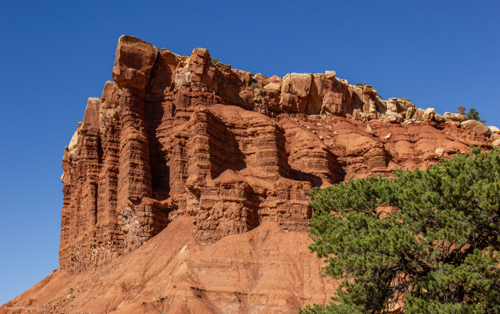 Capitol Reef National Park Geologic Formation Reminiscent of Acropolis in Athens, Greece