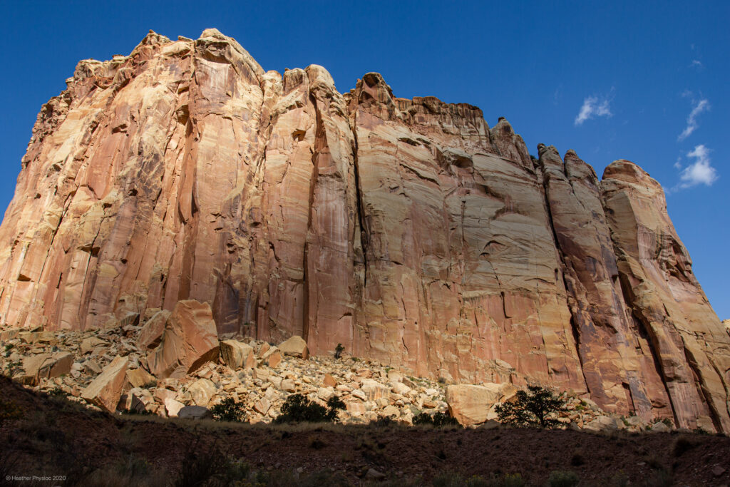 Cloud Shadow on Geologic Formation in Capitol Reef National Park