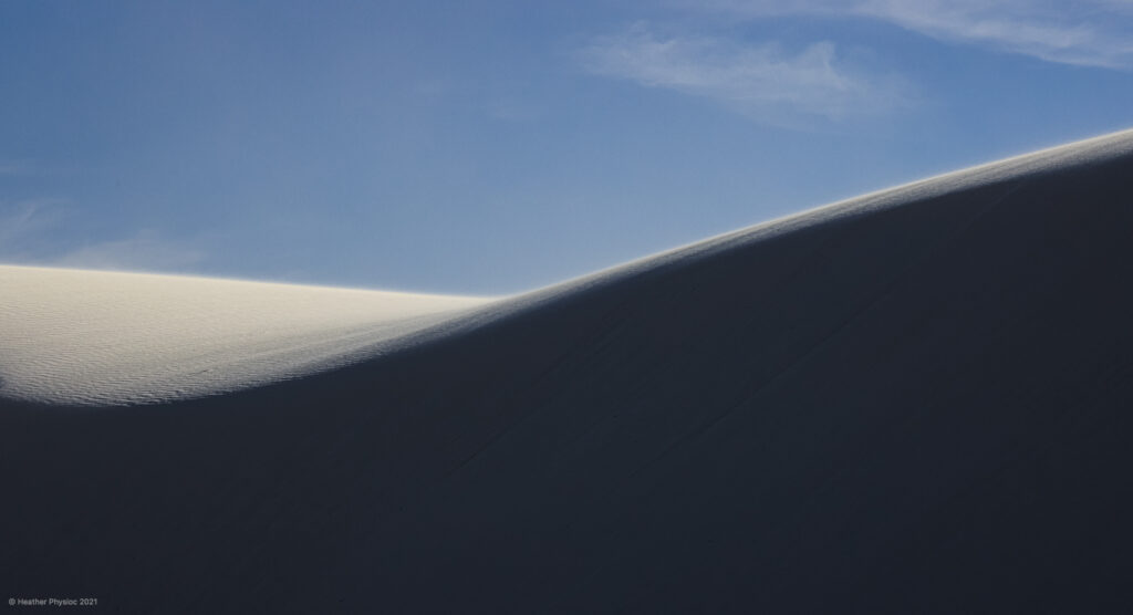 Abstract Shadow on Windy Sand Dunes in White Sands National Park in New Mexico