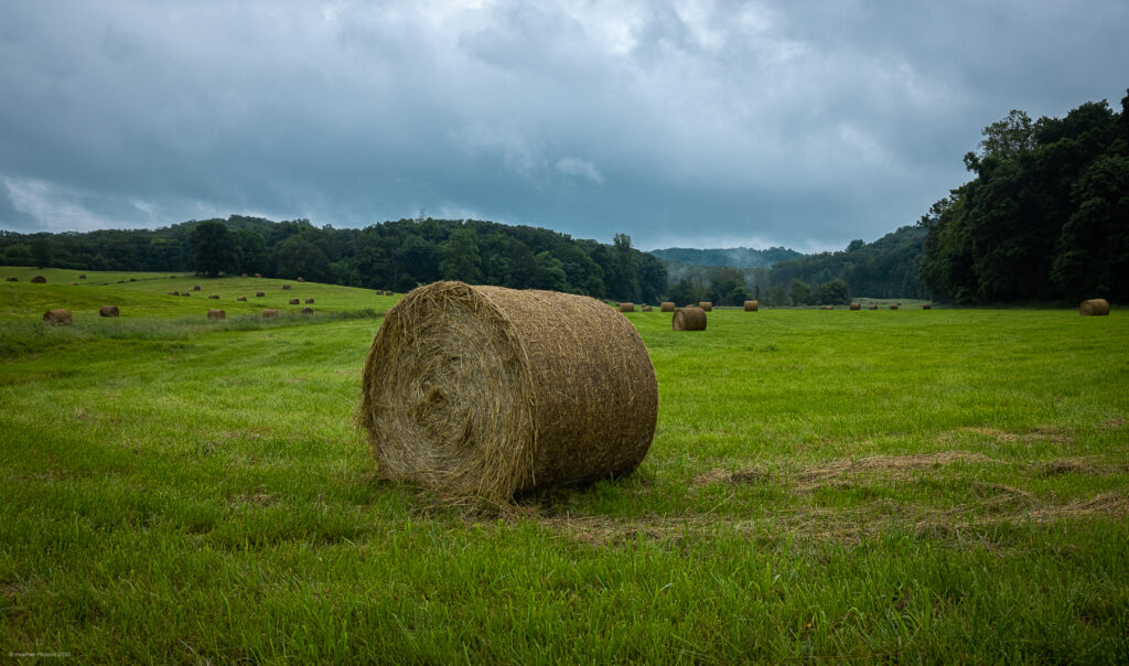 Hay Bales at Farm Near Knobstone Trail in Indiana