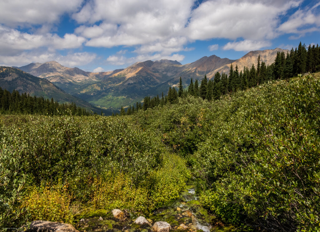 Valley & Mountains from Lulu Gulch Trail on Huron Peak, Colorado