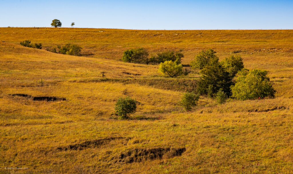 Zig-zagging Slopes of the Flint Hills Nature Trail in Kansas