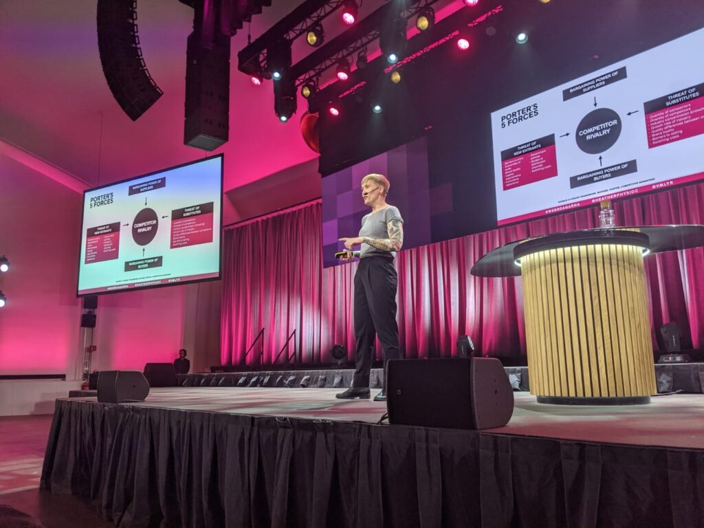 Heather Physioc Speaking Live at Webbdagarna Stockholm Sweden